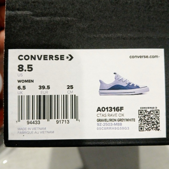 Converse Gray and White Women's Sneakers - Picture 7 of 7